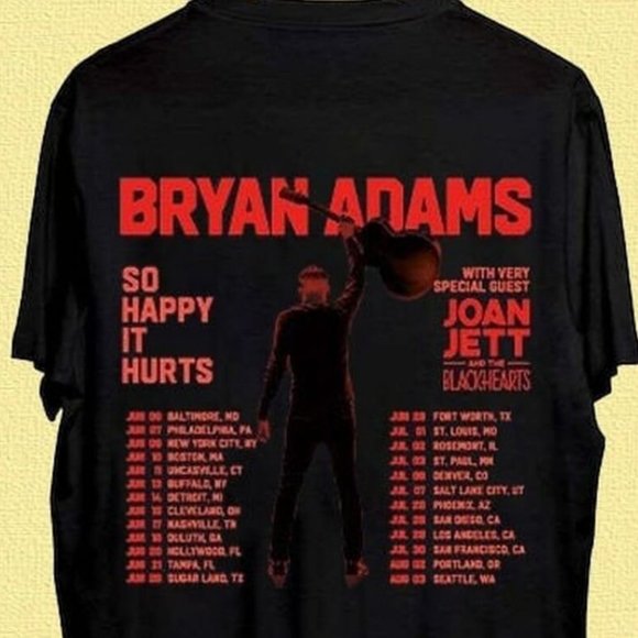 Bryan Adams Tour 2023 T-Shirt, So Happy Hurts Tour, Vintage Bryan Adams Shirt - Picture 6 of 7